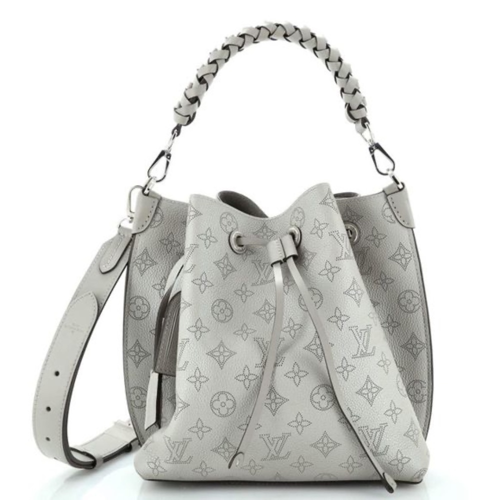 Louis Vuitton. Like New, in dust bag. Maria Bucket Bag. Mahina Leather in Gray.